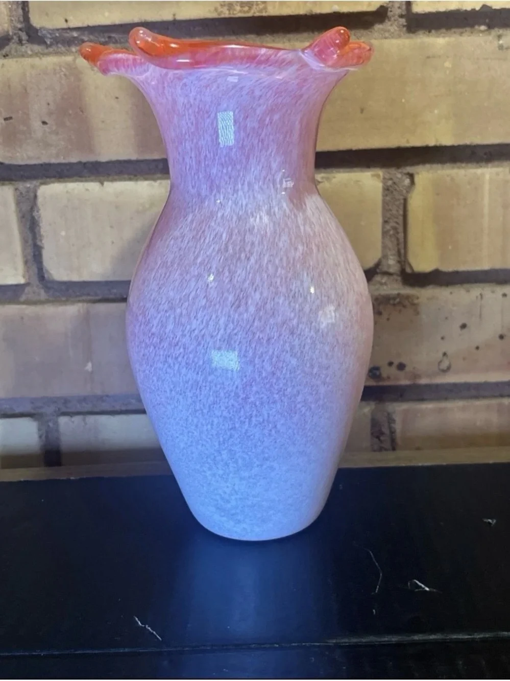 Kosta Boda Ulrica Hydman-Vallien Hand Painted Signed Glass Vase 8 In Tall